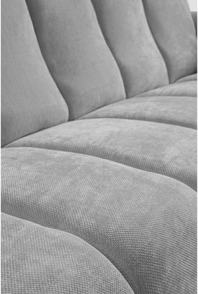 VOLARE Grau 3-Sitzer - Modernes Wohnzimmer mit Metallbeinen, Weiche Polsterung, Breite 220 cm, Höhe 83 cm, Tiefe 98 cm, Ohne Schlaffunktion