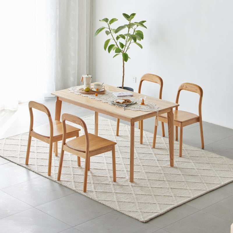 Minimalist Style OAK Wood Dining Room Furniture Set Solid Wood Dining Table