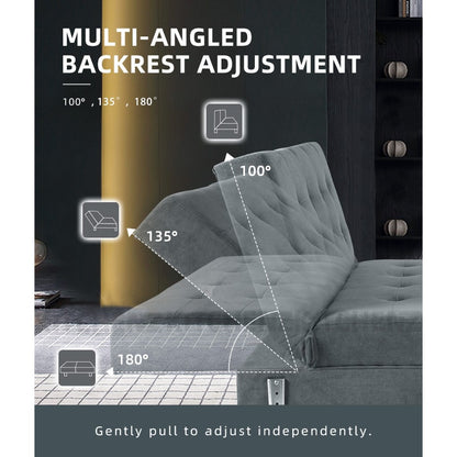 L-Shape 3 Seater Fleece Velvet Fabric Sofa / Sofa Bed