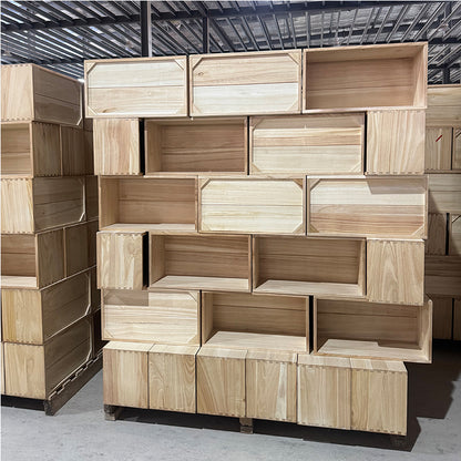 Solid Wood Storage Side Cabinet Oak Wood Tall Cabinet Living Room Side Cabinet Furniture