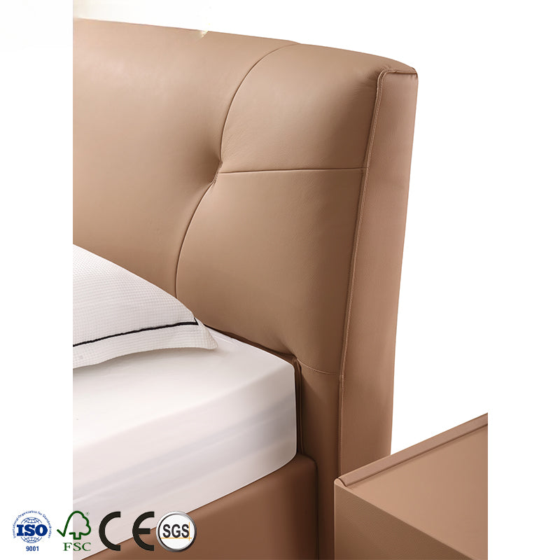 Comfortable Storage-Friendly Soft Upholstered Bedroom Furniture Queen Size Bed