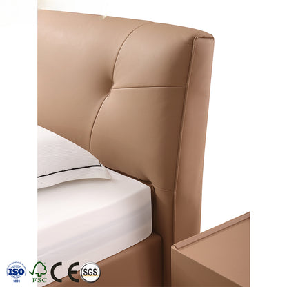 Comfortable Storage-Friendly Soft Upholstered Bedroom Furniture Queen Size Bed