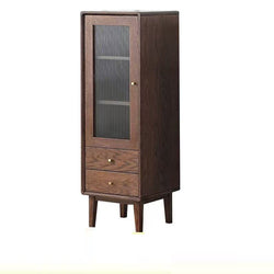 Solid Wood Storage Side Cabinet Oak Wood Tall Cabinet Living Room Side Cabinet Furniture