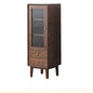 Solid Wood Storage Side Cabinet Oak Wood Tall Cabinet Living Room Side Cabinet Furniture