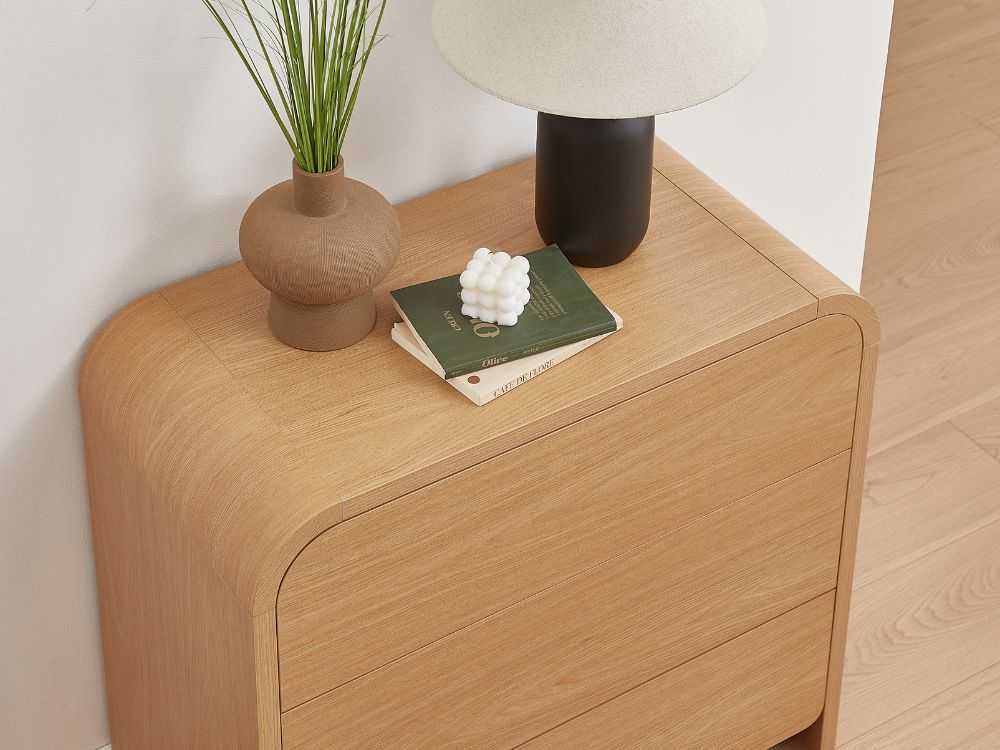 Home Furniture  Oak Wooden Chest of Drawer Storage Drawer Cabinet 3 Chest of Drawers