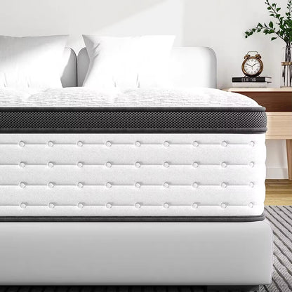 Full Size Mattress 12 Inches King Latex Meomory Foam Pocket Spring Bed Mattress