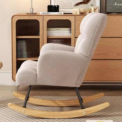 Elegant Seat Durable Recliner Living Room Wing Back Rocking Chair