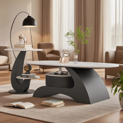 Lving Room Furniture Set Fashion Light Luxury Coffee Table and Sofa Side Table