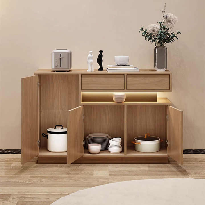 Simple Wood Sideboard for Living Room and Dining Storage in Kitchen or Entrance Hall