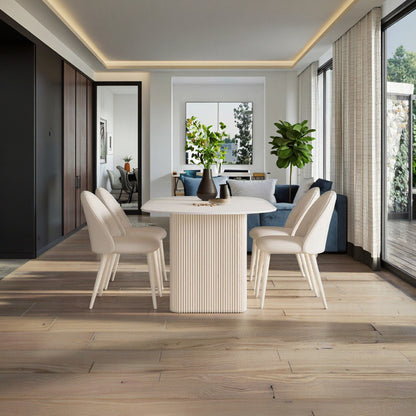 Modern Home Furniture Elegant Combination Sintered Stone Panel Small Dining Table