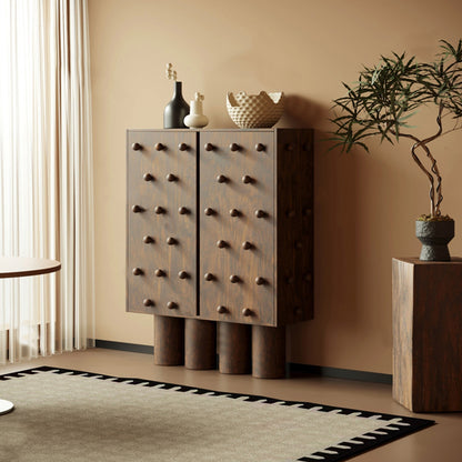 Modern Artistic Sideboard Abstract Wood Cupboard Entryway shoe cabinet