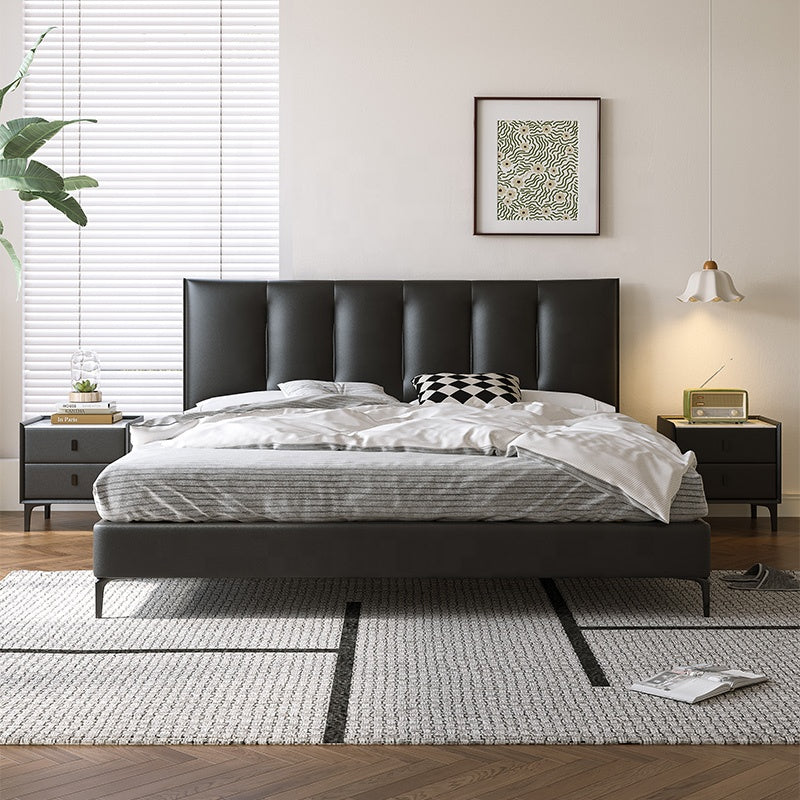 Bed Room Furnitures Queen Size Modern King Synthetic Leather Bed