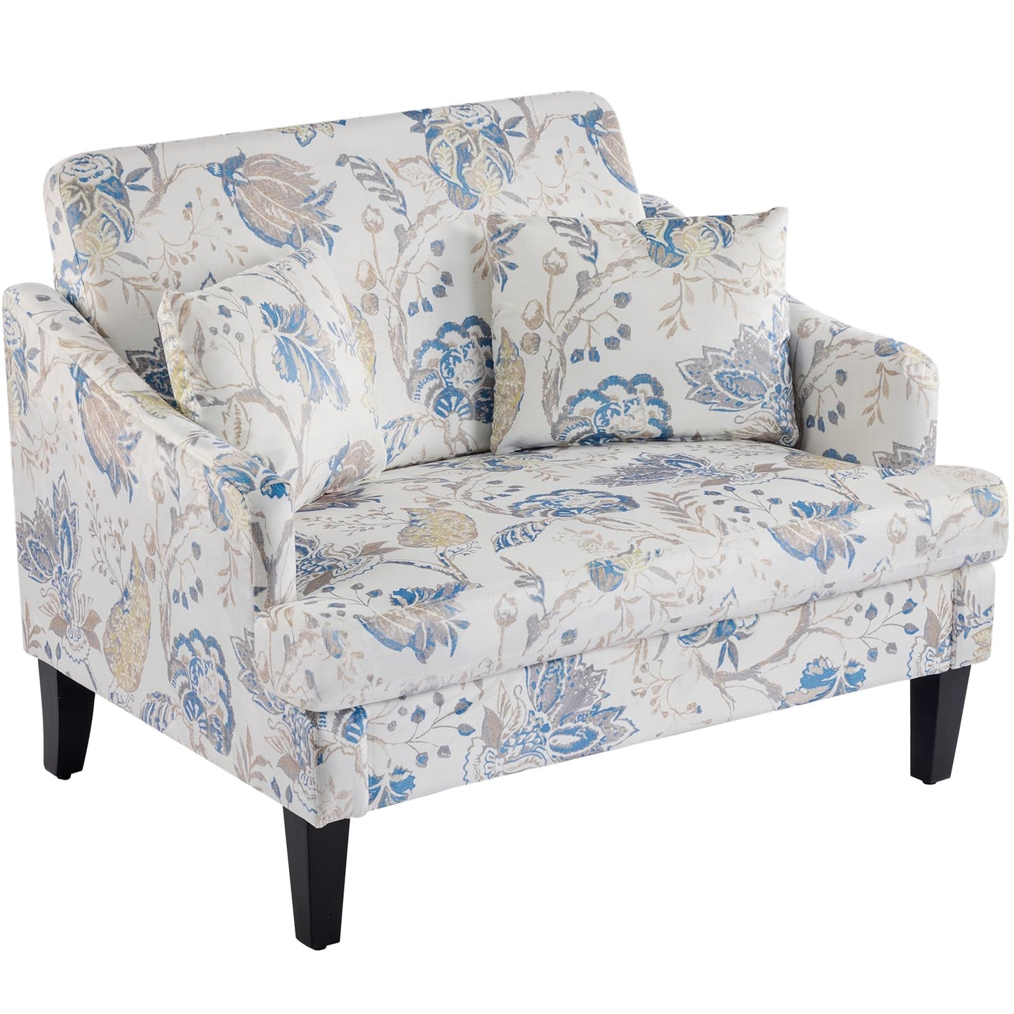 Bezseller Oversized Accent Chair, 33.5'' Wide Seat Comfy Armchair with 2 Pillows, Upholstered Big Reading Chair, Modern Single Sofa Chair for Living Room Bedroom Apartment Office, Beige