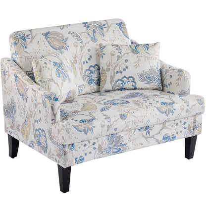 Bezseller Oversized Accent Chair, 33.5'' Wide Seat Comfy Armchair with 2 Pillows, Upholstered Big Reading Chair, Modern Single Sofa Chair for Living Room Bedroom Apartment Office, Beige