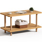 Coffee Table Low Table with Solid Wood Legs, Small Oval Coffee Table Side Table, Floor Table Desk for Sitting on The Floor, Storage and Living Room Furniture for Office Apartment Home, Natural