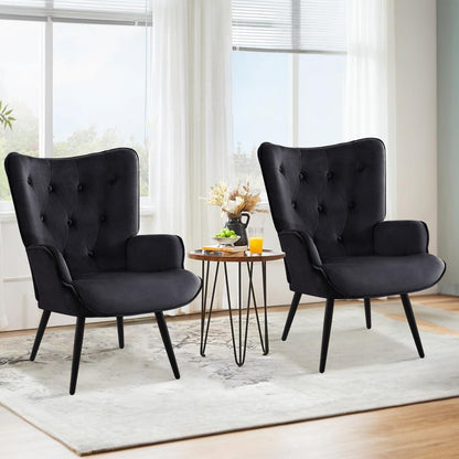 Armchair with Stool, Wing Chair with Stool Made of PU Leather, Armchair, Living Room Recliner Chair with Footrest, Lounge Chair, Upholstered Chair for Living Room, Bedroom, Study, Brown