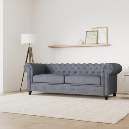 Chesterfield Asti 3-Seater Sofa Set, Glamour Design Sofa Set, Wooden Feet, Upholstered Sofa, for the Living Room