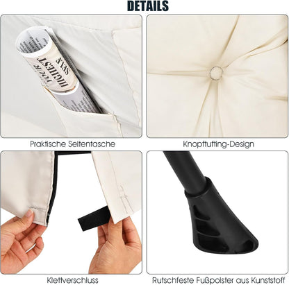 COSTWAY Padded Armchair, Recliner Chair with Armrests & Side Pocket, Lounge Chair, TV Chair, Wing Chair for Living Room, Bedroom, Office (Beige)