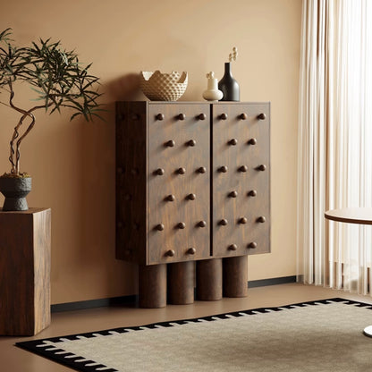 Modern Artistic Sideboard Abstract Wood Cupboard Entryway shoe cabinet