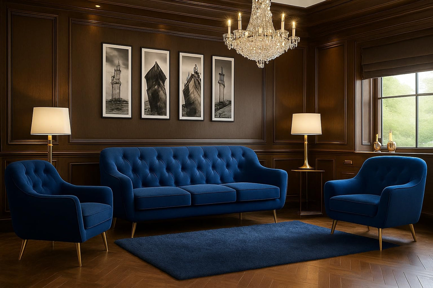 A&J MöbelLand GmbH Benito Upholstered Set 3-Seater Sofa + 2 Armchairs - Living Room Set, Modern Design, Bonell Spring Core, Durable Quality, Cover in Grey