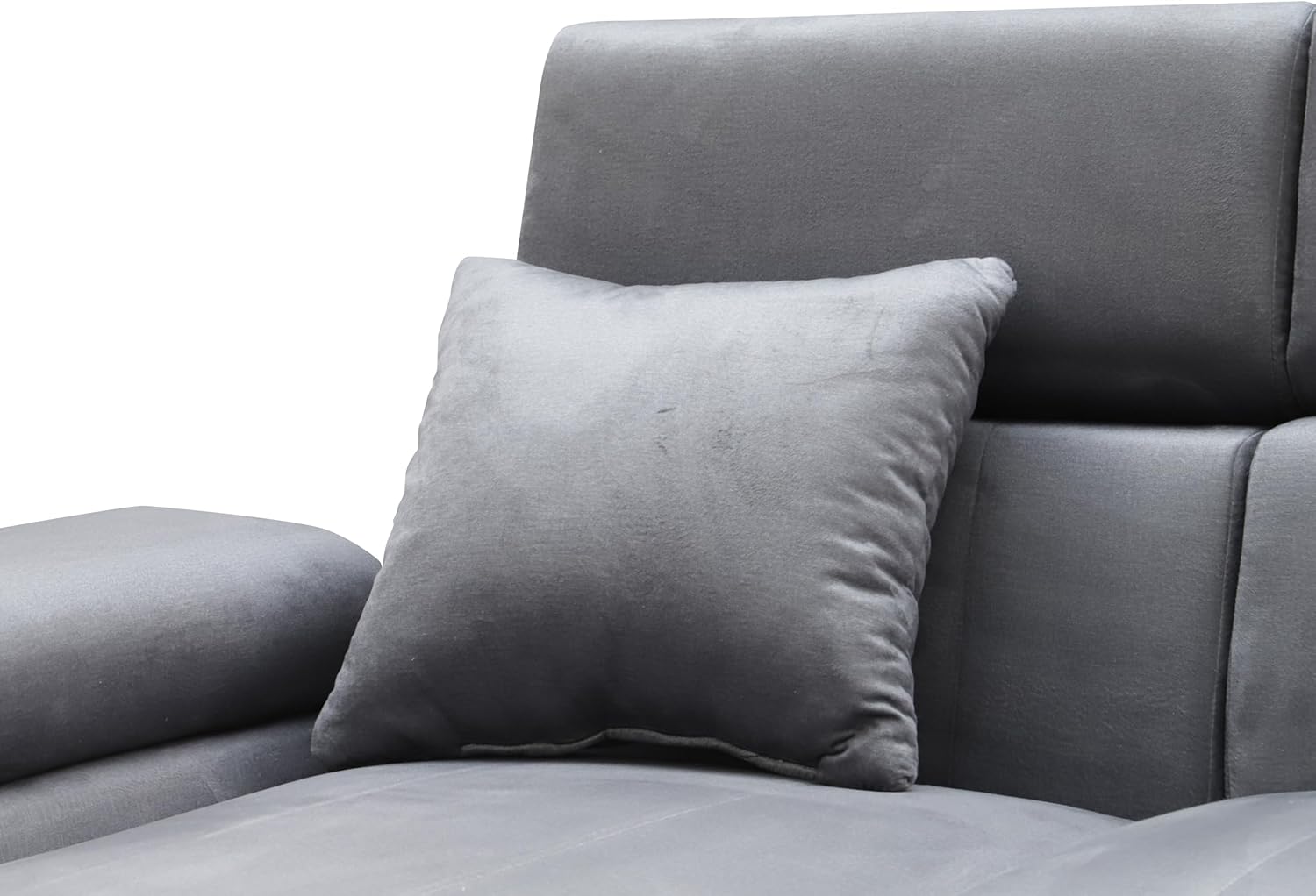 Ecksofa OTTO, Eckcouch mit Schlaffunktion, Federkern, Verstellbare Kopfstützen, Einfacher Klappmechanismus, Bettfunktion, Zusätzlicher Stauraum, Plüsch Anthrazit, Links