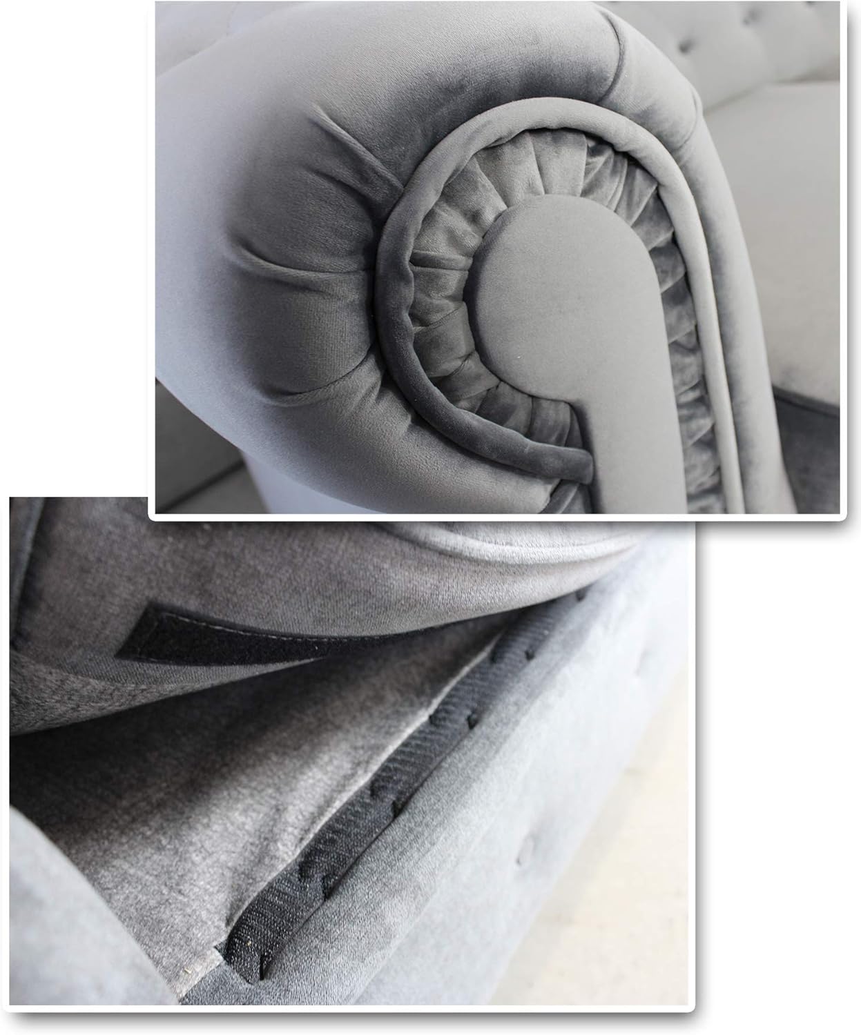 Chesterfield Asti 3-Seater Sofa Set, Glamour Design Sofa Set, Wooden Feet, Upholstered Sofa, for the Living Room