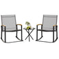 Shintenchi 3 Piece Outdoor Rocking Bistro Set, Textilene Fabric Small Patio Furniture Set, Front Porch Rocker Chairs Conversation Set with Table for Lawn, Garden, Balcony, Poolside (Black)