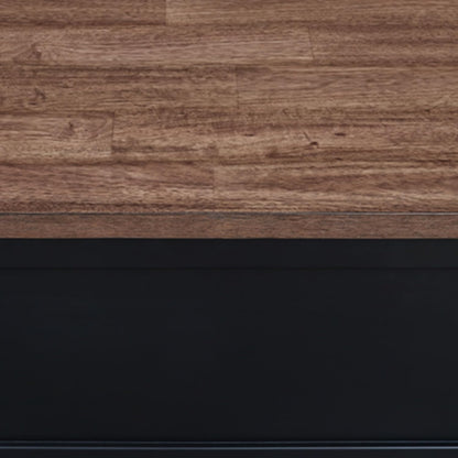 Signature Design by Ashley Wildenauer Farmhouse 2-Drawer Lift-Top Coffee Table with 2 Storage Bins Under Top and Casters, Light Brown & Black