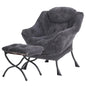 Tiita Lazy Chair with Ottoman, Modern Large Accent Lounge Chair, Leisure Sofa Armchair with Ottoman, Reading Chairs with Footrest for Bedroom, Living Room, Dorm Rooms, Garden