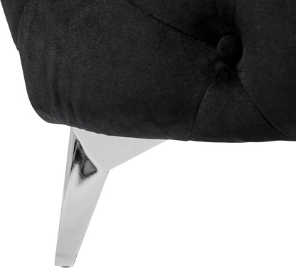 Beliani Chesterfield Style Classic Upholstered Sofa Velvet Fabric Black Sotra