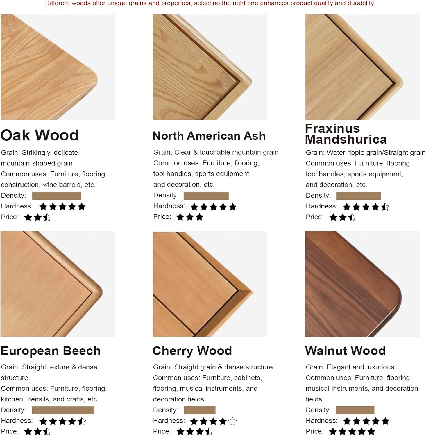 100% Solid Oak Coffee Table with Storage Shelf, 2-Tier Wooden Center Table for Living Room, Farmhouse Rustic Rectangle Table, Easy Assembly, Walnut Color, 39.37inch