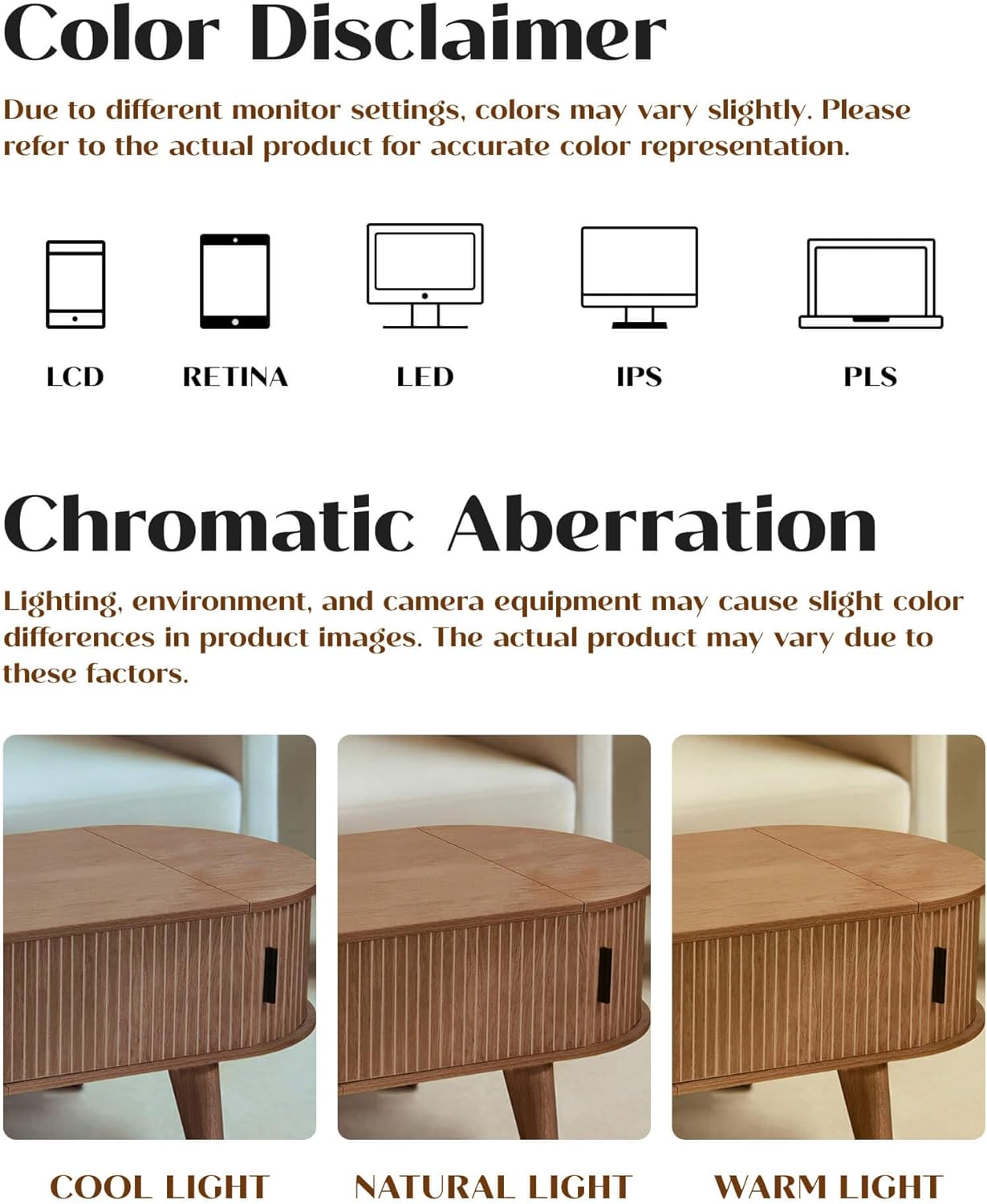 Oval Lift Top Coffee Table with Storage, 47.2" Mid Century Modern Living Room Center Table with 180° Sliding Tambour Door, Wood Fluted Coffee Table for Home Office, Walnut