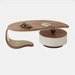 Coffee Table Cocktail Tea Table Wood Desktop Metal Legs Coffee Table for Living Room