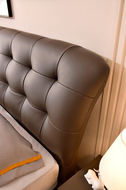 Leather Queen And King Size Beds Suitable For Master Bedrooms