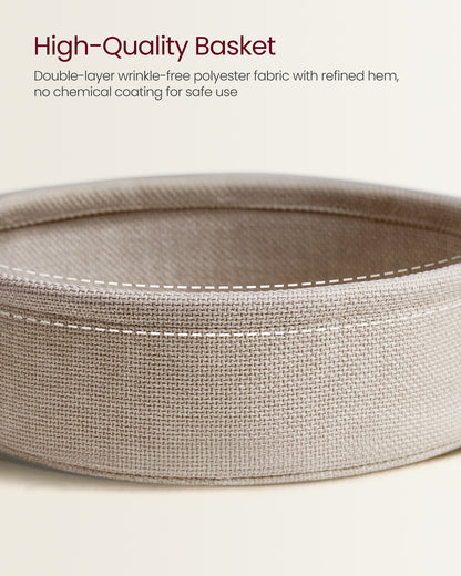 Oval Center Table With Fabric Basket Living Room Coffee Table With Storage