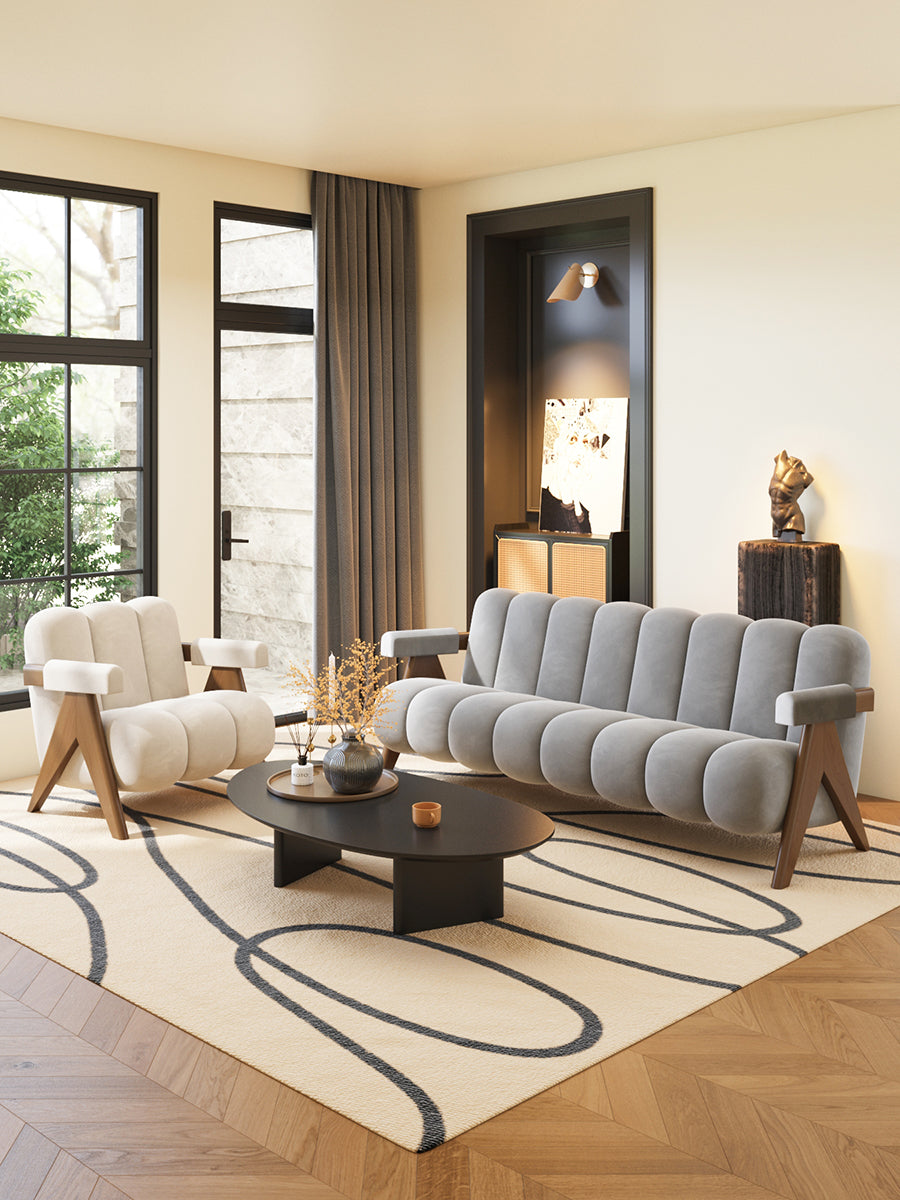 Home Furniture Double Fabric Sofa Set Convertible Bed