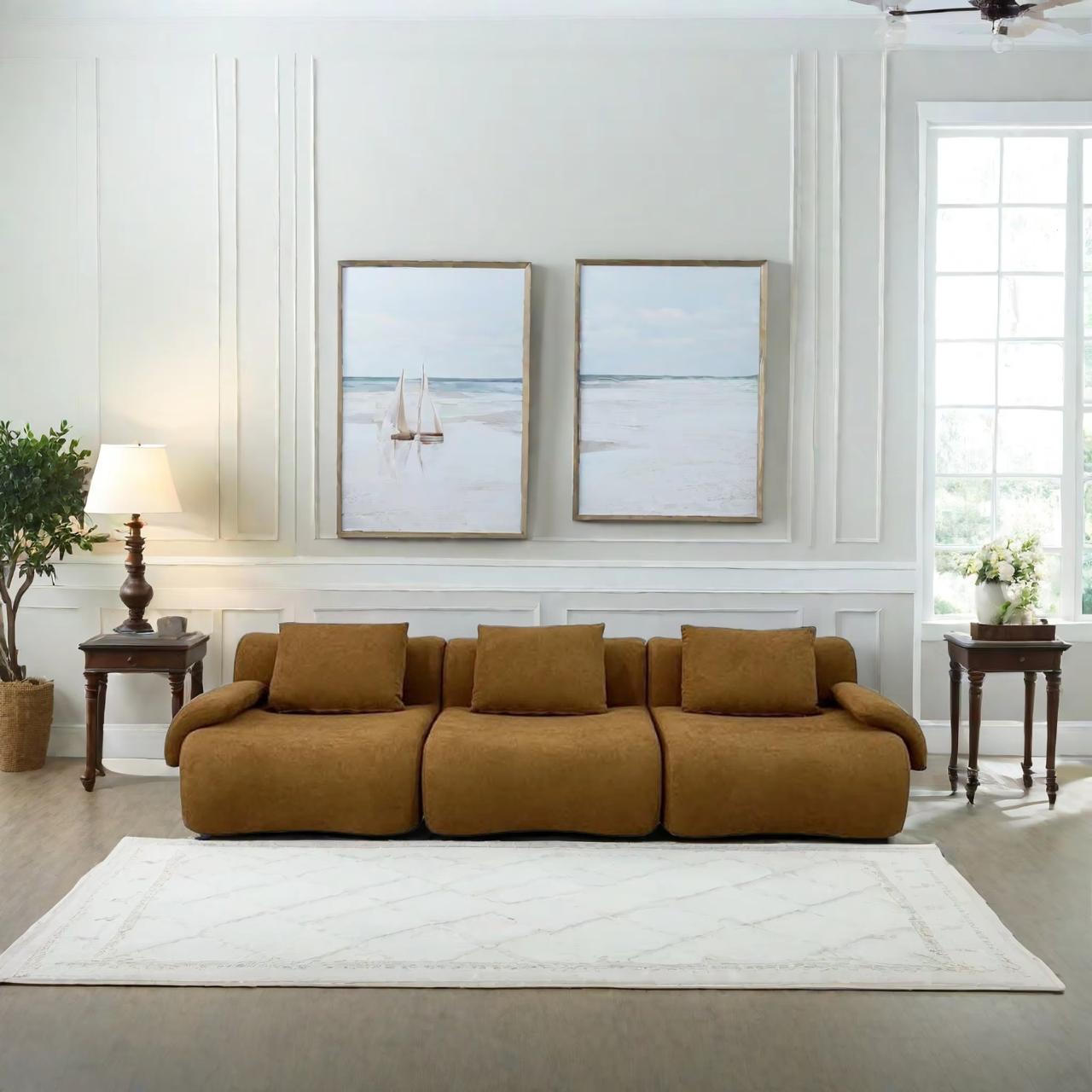 Living Room Sofa 2 3 Seater Velvet Compression Foam Sectional Sofa Set