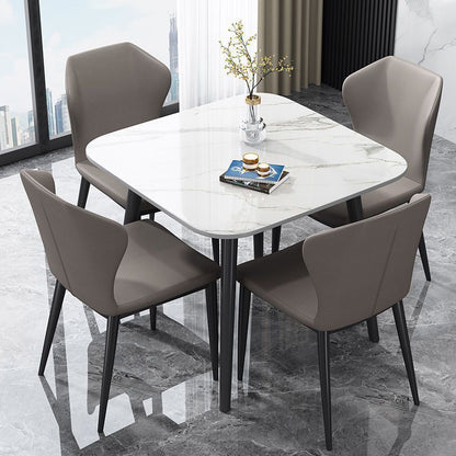 Stone Slab Table Top Dinning Table Set With 4 Chairs