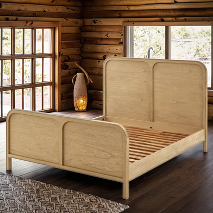 Modern Design King-size Queen-size Wood Bed Solid for Bedroom
