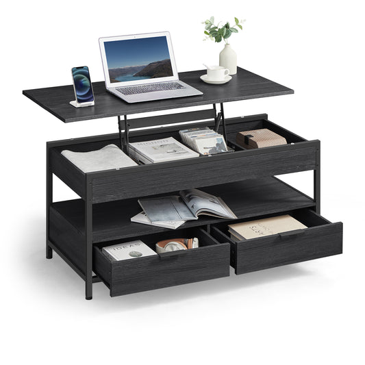 Multifunctional Folding Lift Top Coffee Table With Hidden Storage for Living Room