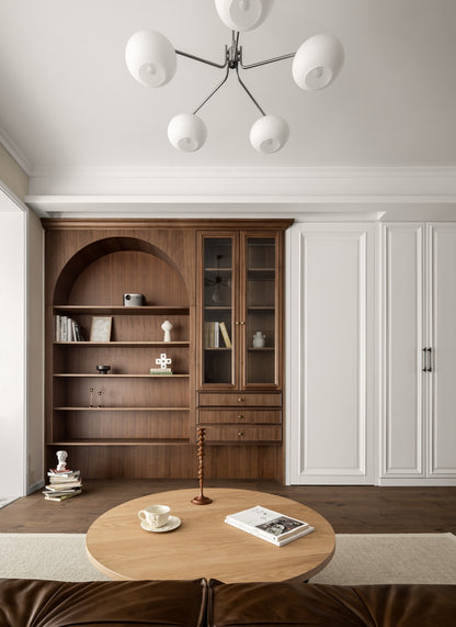 Customizable Solid Wood Living Room Furniture Includes Cabinets Tables Chairs