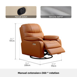 Recliner Functional Sofa Suit Furniture Living Room Manual Retractable Leather Sofa Recliner