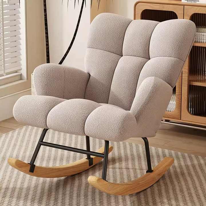 Elegant Seat Durable Recliner Living Room Wing Back Rocking Chair