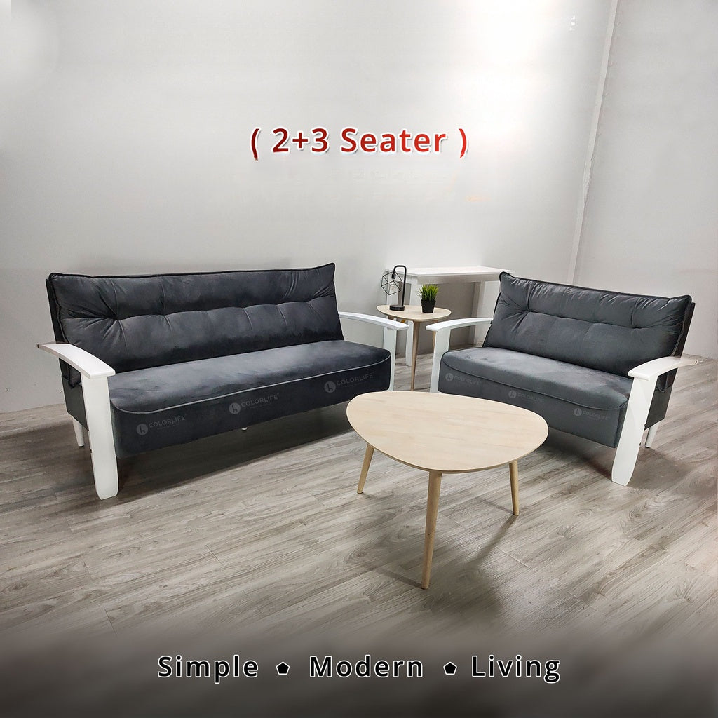 2 / 2 / 3 Seater Fleece Velvet Fabric Sofa / Sofa Bed