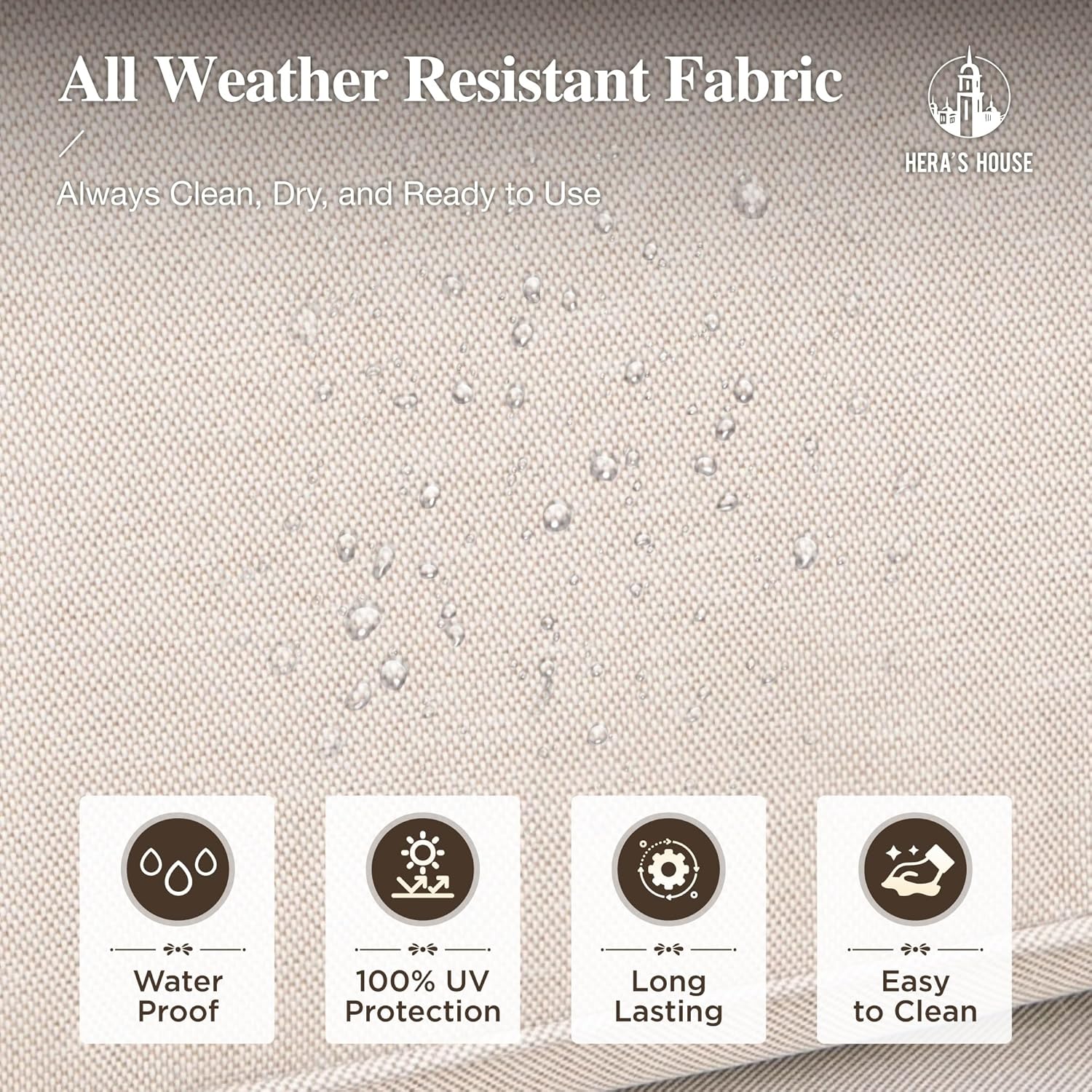 HERA'S HOUSE Patio Furniture Set, All Weather 7 Seats Outdoor Sectional Wicker Sofa with 44" Coffee Table, 5.5" Thick Waterproof Cushion 8 Piece Modular Conversation Set for Garden Deck Backyard