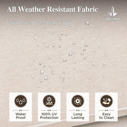 HERA'S HOUSE Patio Furniture Set, All Weather 7 Seats Outdoor Sectional Wicker Sofa with 44" Coffee Table, 5.5" Thick Waterproof Cushion 8 Piece Modular Conversation Set for Garden Deck Backyard