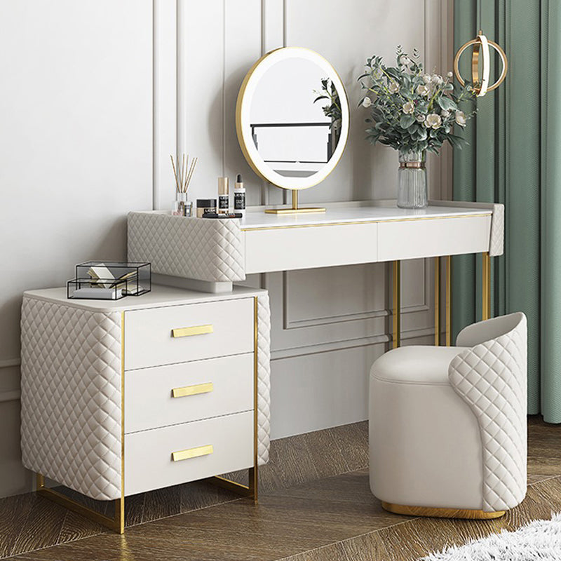 Wooden LED Vanity Desk Storage Storage Home Furniture Bedroom Luxury Dressing Table With Mirror and Drawers