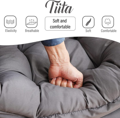 Tiita Lazy Chair with Ottoman, Modern Large Accent Lounge Chair, Leisure Sofa Armchair with Ottoman, Reading Chairs with Footrest for Bedroom, Living Room, Dorm Rooms, Garden