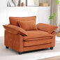 Modern Oversized Accent Chairs Set of 2,Chenille Cloud Sofa Chair with Deep Seat,Upholstered Armchair with Extra Thick,Comfy Reading Chairs for Living Room Bedroom Terracotta Orange