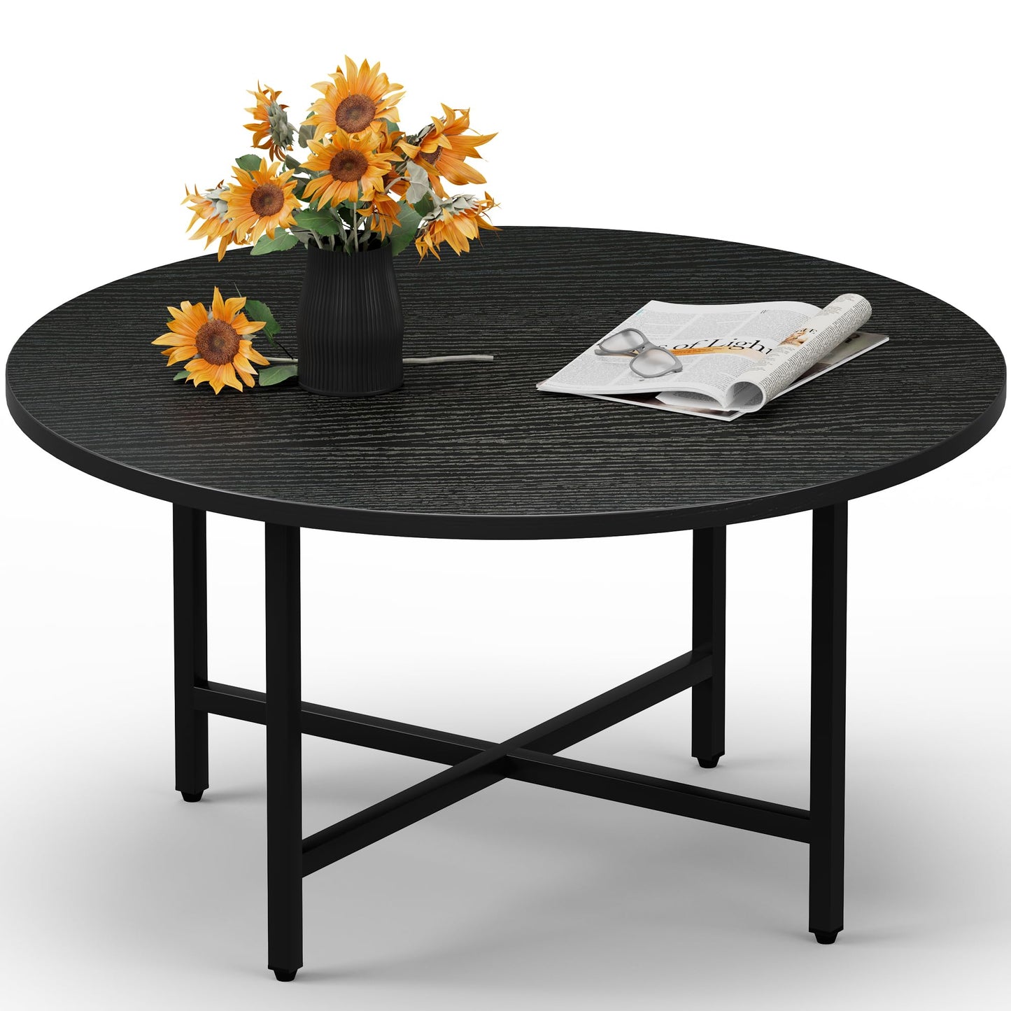 Coffee Table Low Table with Solid Wood Legs, Small Oval Coffee Table Side Table, Floor Table Desk for Sitting on The Floor, Storage and Living Room Furniture for Office Apartment Home, Natural